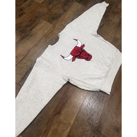 Vintage 80s 90s Chicago Bulls Reversible Crewneck Sweatshirt Grey‎ XL Gribble - Picture 4 of 9